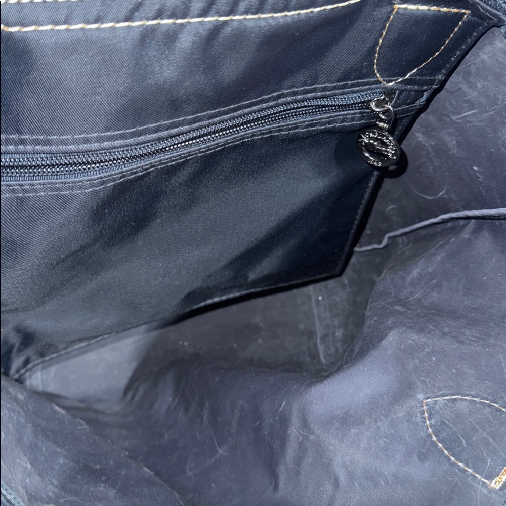 Longchamp Le Pliage Panther Print Nylon Shoulder Bag blue - Picture 5 of 5